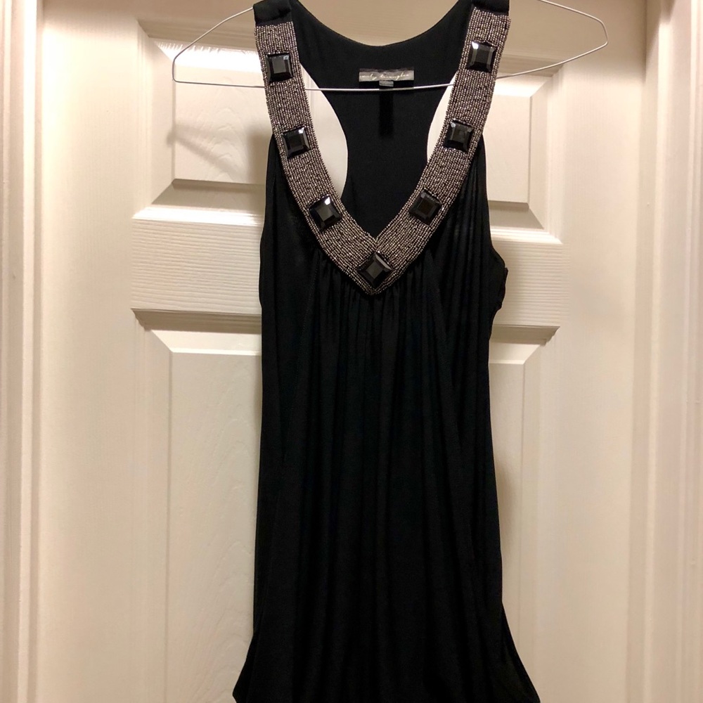 Embellished beaded black dress